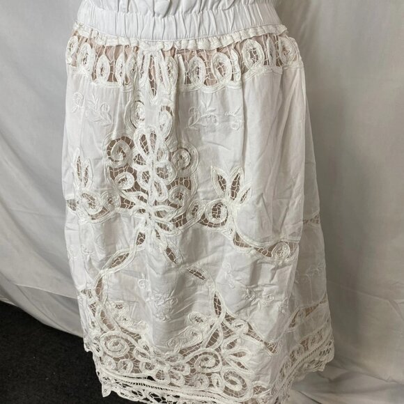 Maeve by Anthropologie Women’s Lace Inset Romantic Skirt – White – Size L - Picture 10 of 12